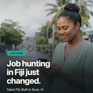 Talent Fiji post: Launch carousel cover: job hunting in Fiji just changed