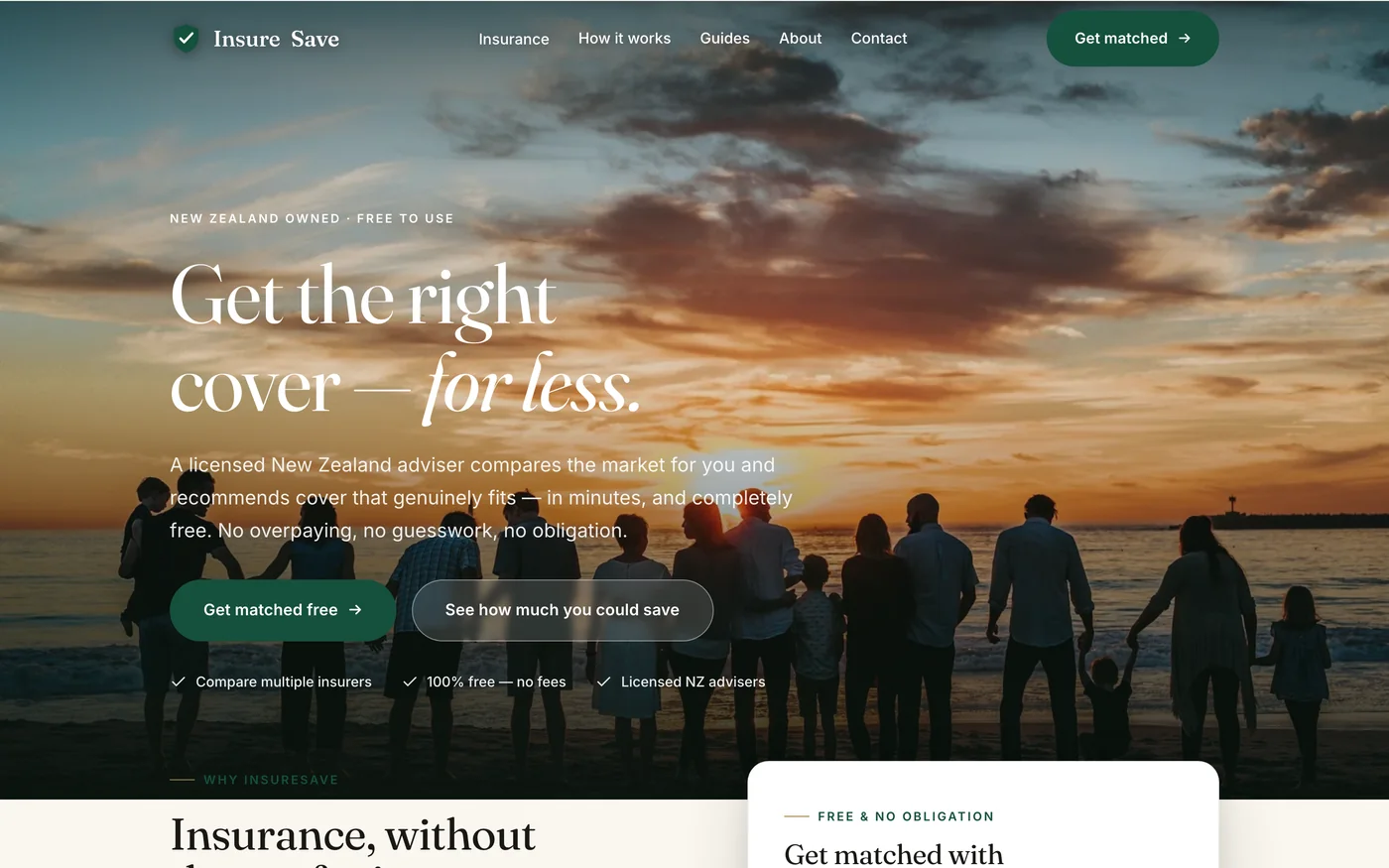 InsureSave website homepage