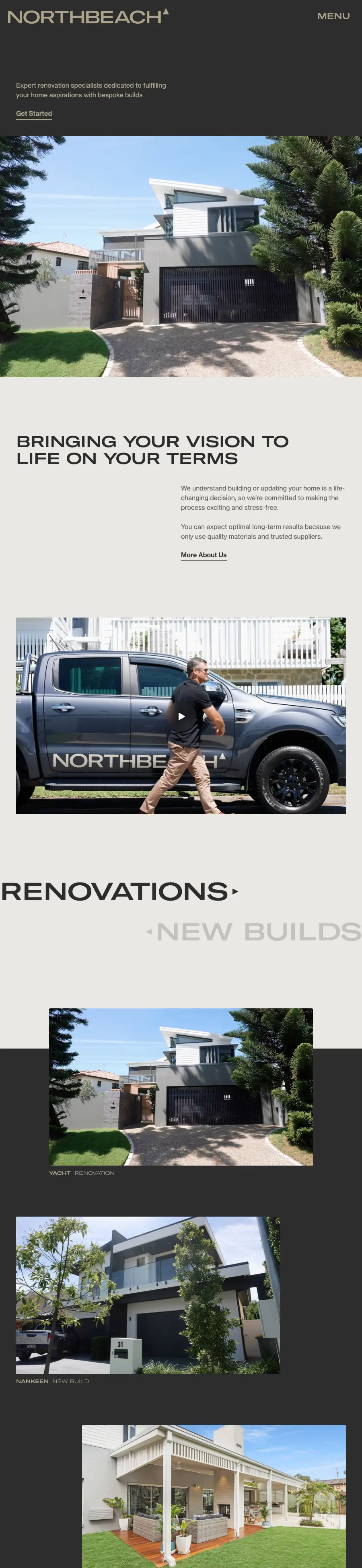North Beach Building website, full page