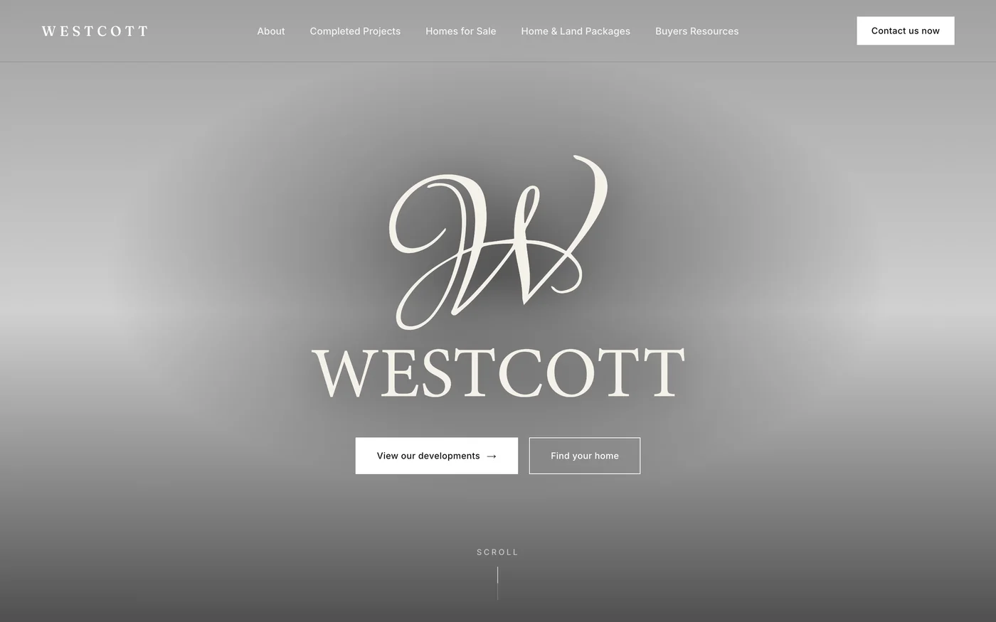 Westcott Developments website homepage